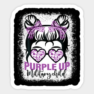 Purple Up For Military Kids Military Child Month Messy Bun Sticker